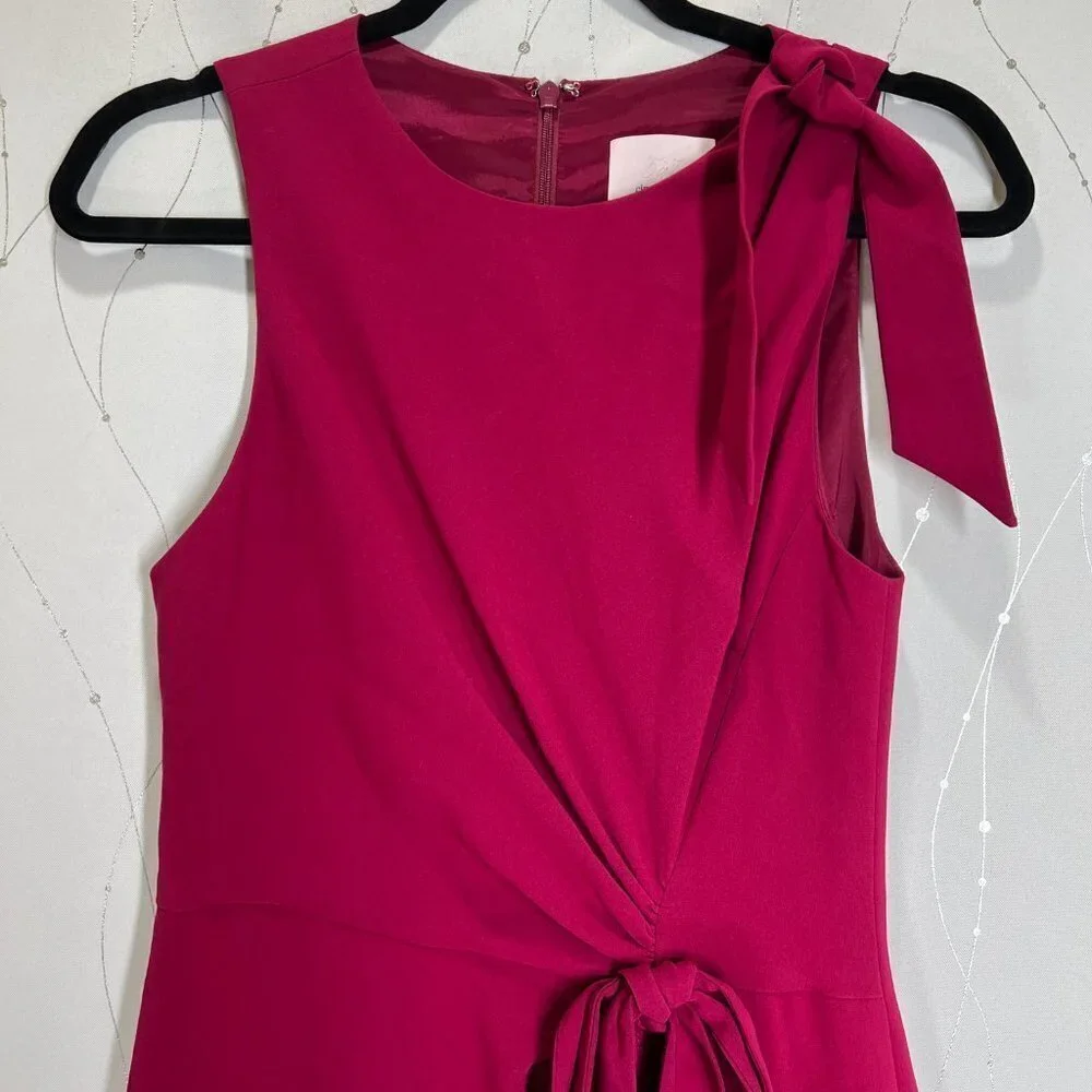 Cinq a Sept Maroon Dark Pink Nanon Tulip Midi Dress $450 - Picture 10 of 16
